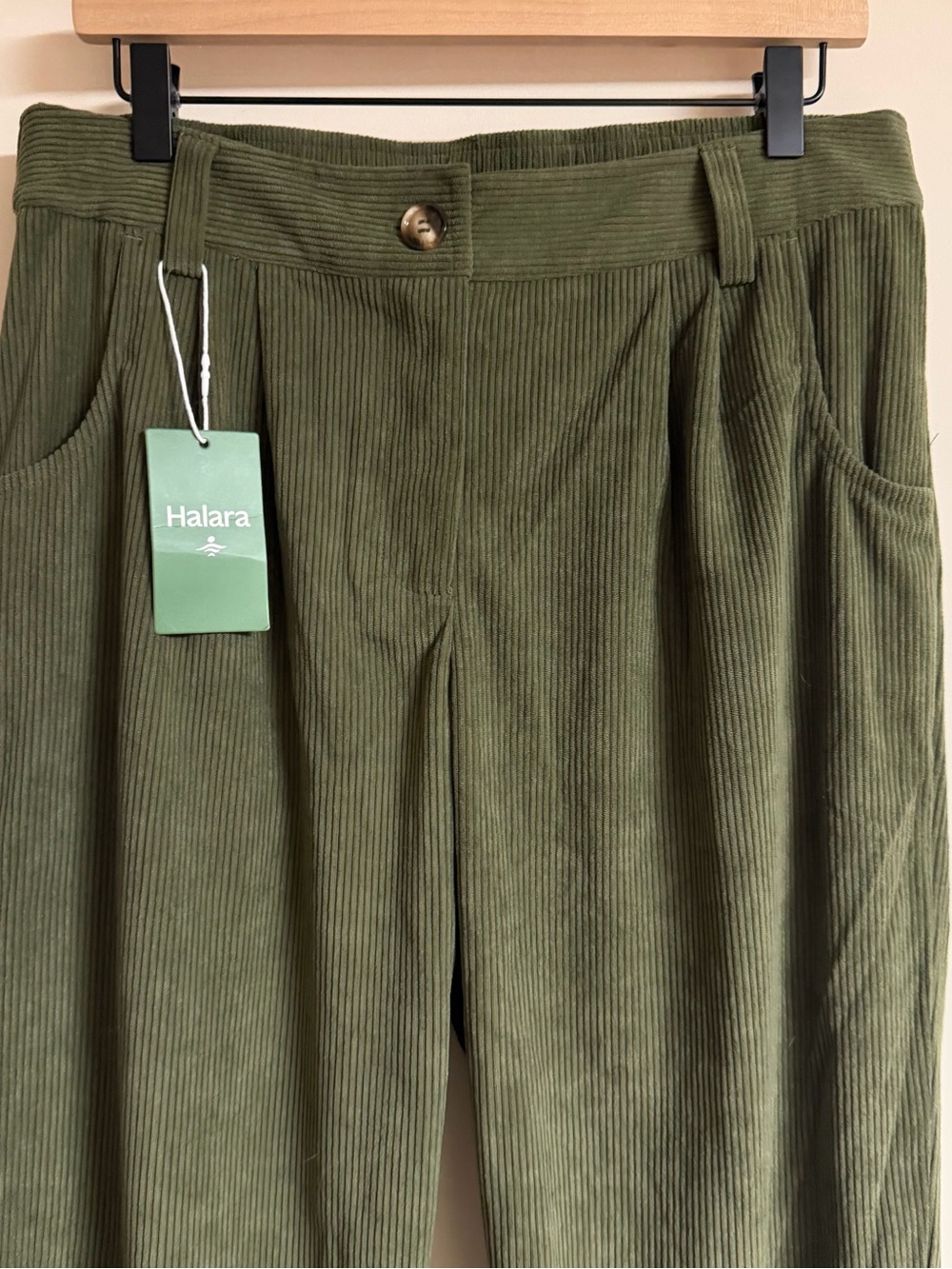 NWT Halara Mid Rise Zipper Pocket Corduroy Casual Pants Size Large - Picture 9 of 13